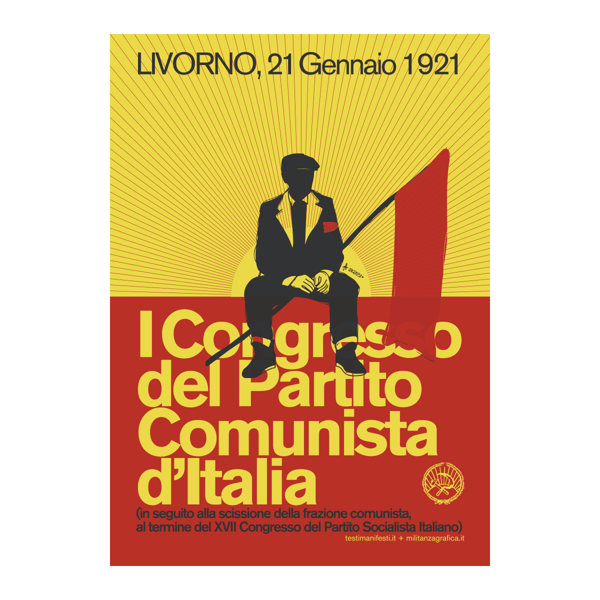 Partito Comunista Italiano Poster - 100 anni / 50x70 / feat. Testi Manifesti